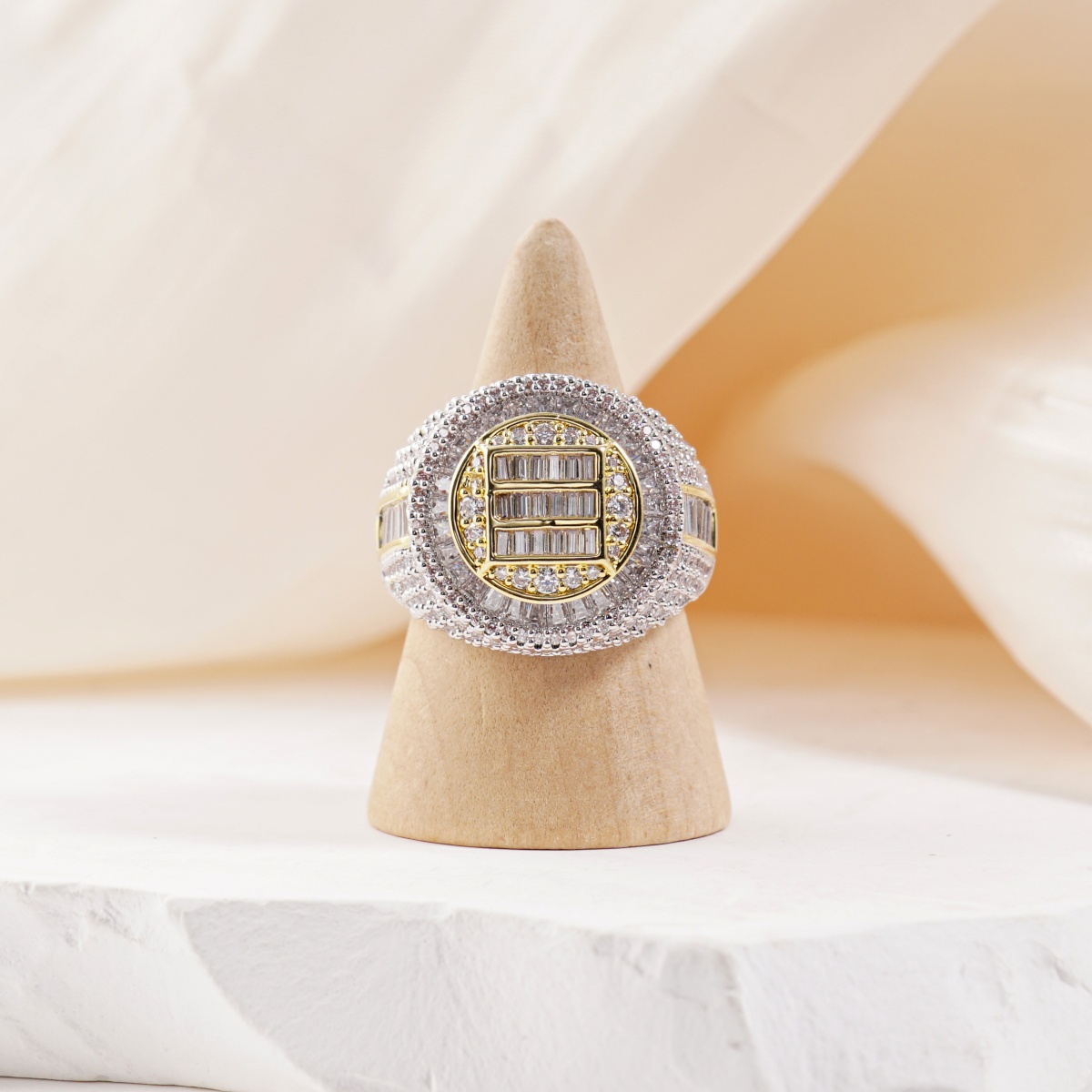 3ct The Sovereign Ring Glacier Band Fully Iced-out Hip Hop Ring VVS Synthetic Moissanite Ring Jewelry Copper Band