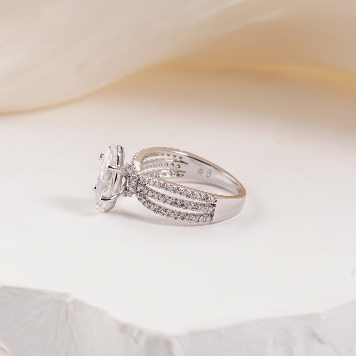 2.4ct Odyssey of Love Ring Triple Band Engagement Ring Wedding Set Marquise Cut VVS Synthetic Moissanite Ring Jewelry S925/Copper Band