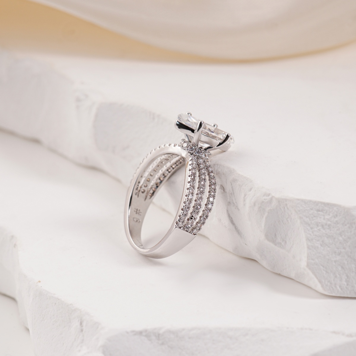 2.4ct Odyssey of Love Ring Triple Band Engagement Ring Wedding Set Marquise Cut VVS Synthetic Moissanite Ring Jewelry S925/Copper Band