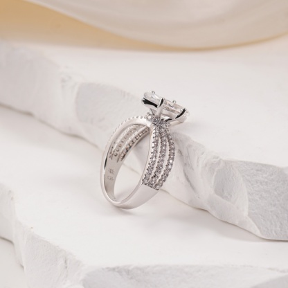 2.4ct Odyssey of Love Ring Triple Band Engagement Ring Wedding Set Marquise Cut VVS Synthetic Moissanite Ring Jewelry S925/Copper Band