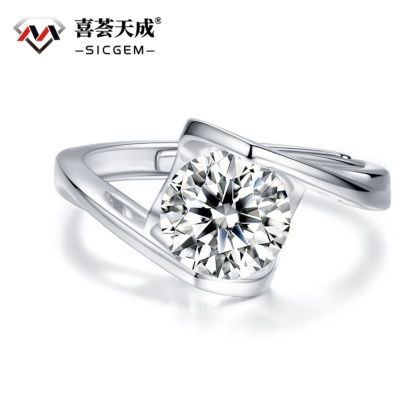 0.5-1ct Round Synthetic Moissanite Ring S925