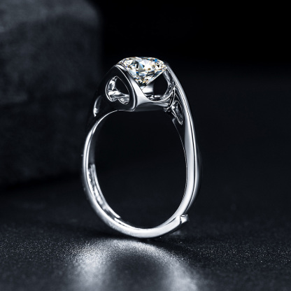 0.5-1ct Round Synthetic Moissanite Ring S925