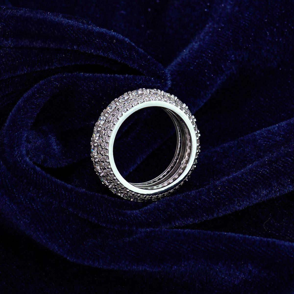 CZ Moissanite Diamond Ring White Gold