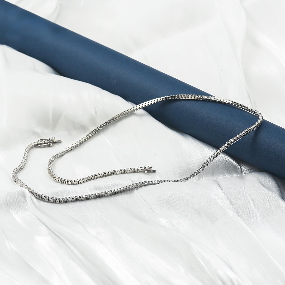 S925 Silver Hip Hop Synthetic Moissanite Tennis Chain