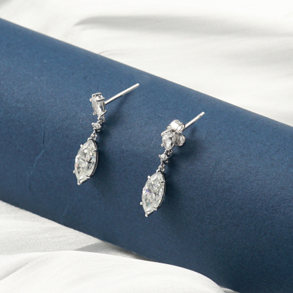 1ct Marquise Synthetic Moissanite Stud Earrings S925