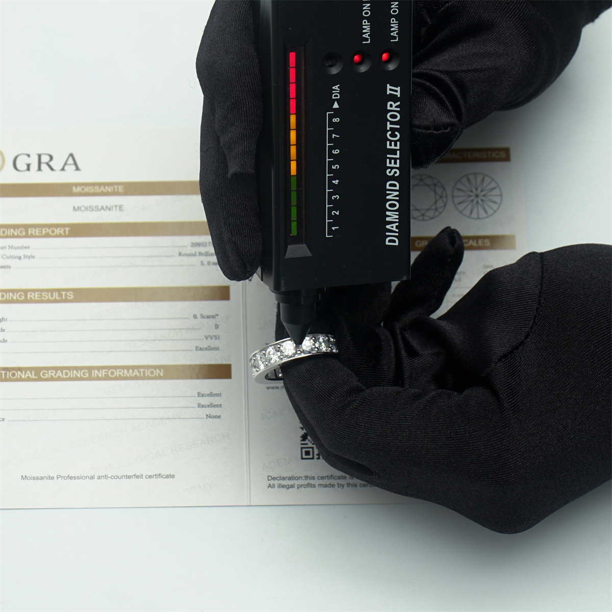 S925 Round VVS Synthetic Moissanite Classic Eternity Ring Band Engagement Wedding Mother's Day Gifts