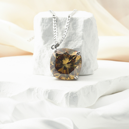 Synthetic Moissanite Pendant Necklace Chain S925