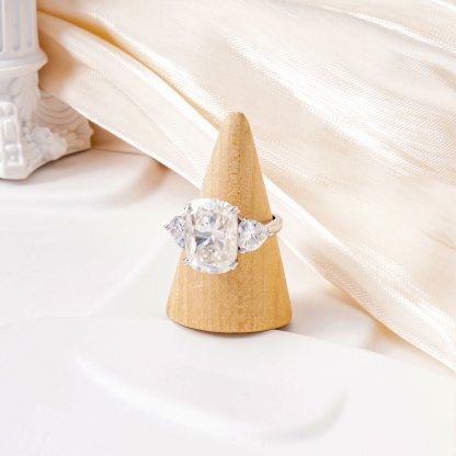 10ct Cushion Heart Ring Band Synthetic Moissanite Ring S925