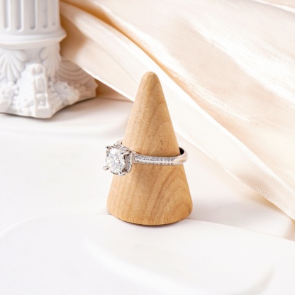 1ct Sparkle Flower Ring Synthetic Moissanite Ring S925