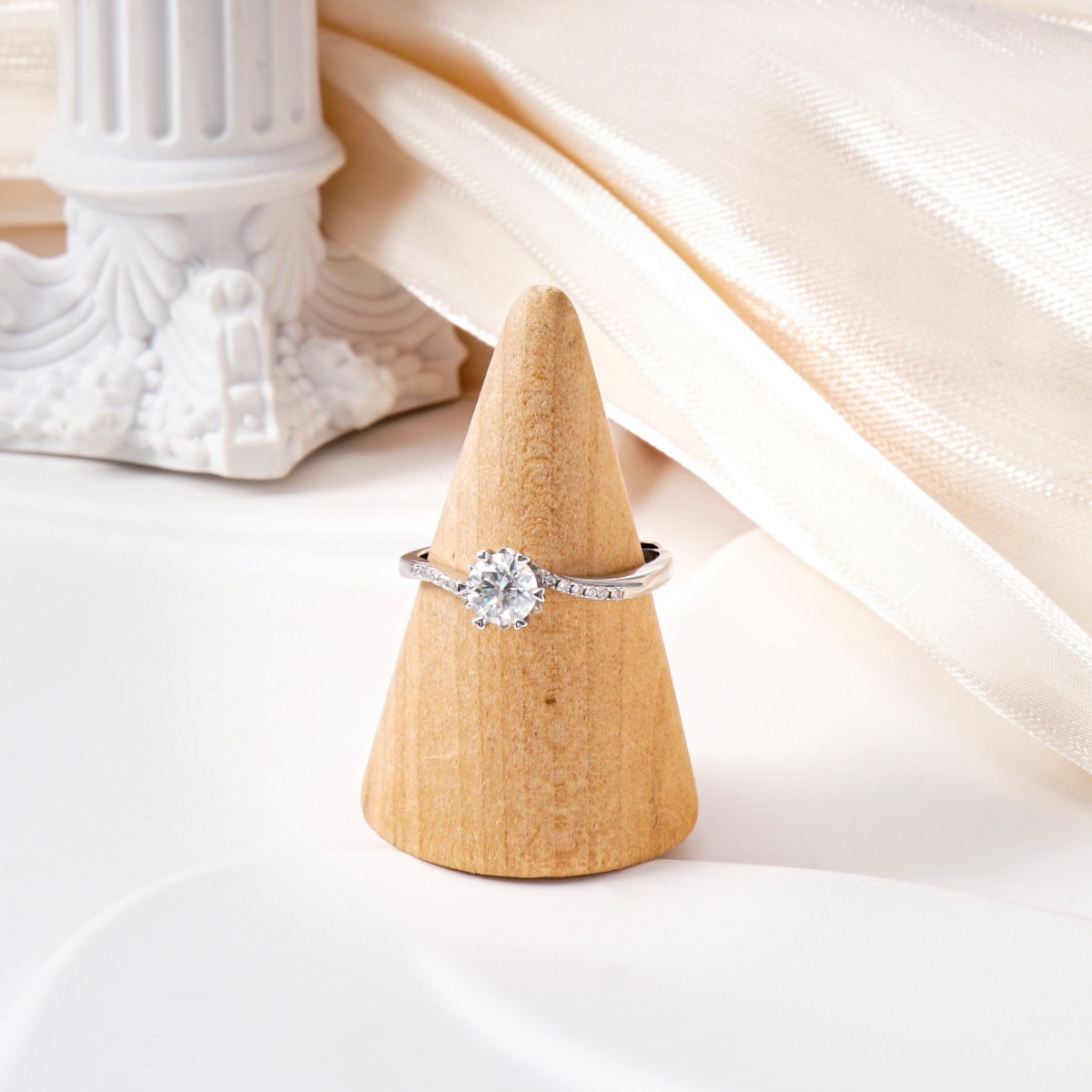 0.5ct Snowflake Ring Band Synthetic Moissanite Ring S925