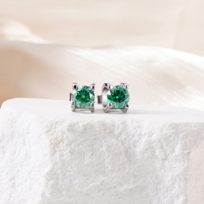 0.5ct Round Synthetic Moissanite Stud Earrings S925