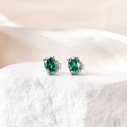 0.5ct Oval Synthetic Moissanite Stud Earrings S925