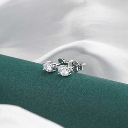 0.5ct Oval Synthetic Moissanite Four Prong Stud Earrings S925