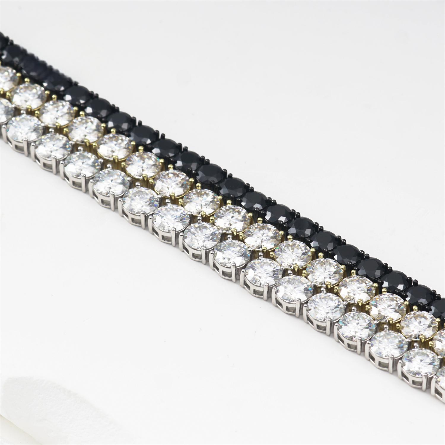 S925 Silver Hip Hop Synthetic Moissanite Tennis Chain