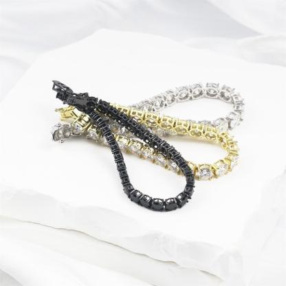 S925 Silver Hip Hop Synthetic Moissanite Tennis Chain