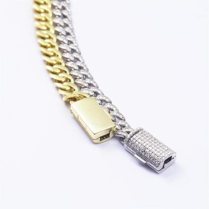 02style S925 VVS Synthetic Moissanite Hip Hop Unisex Cuban Link Necklace Chain