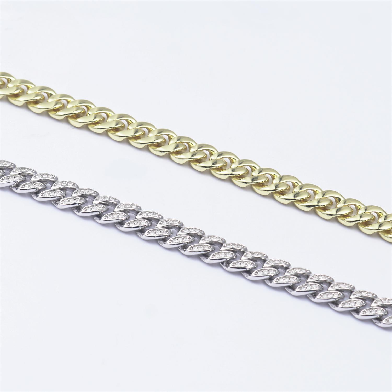 02style S925 VVS Synthetic Moissanite Hip Hop Unisex Cuban Link Necklace Chain