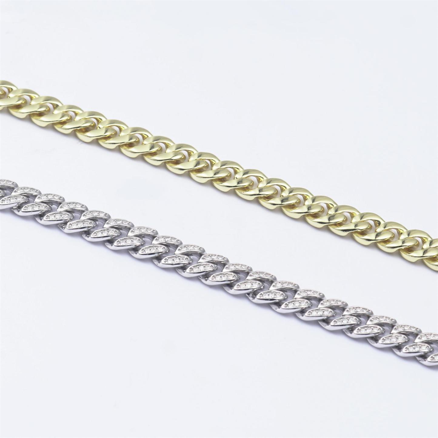 02style S925 VVS Synthetic Moissanite Hip Hop Unisex Cuban Link Necklace Chain