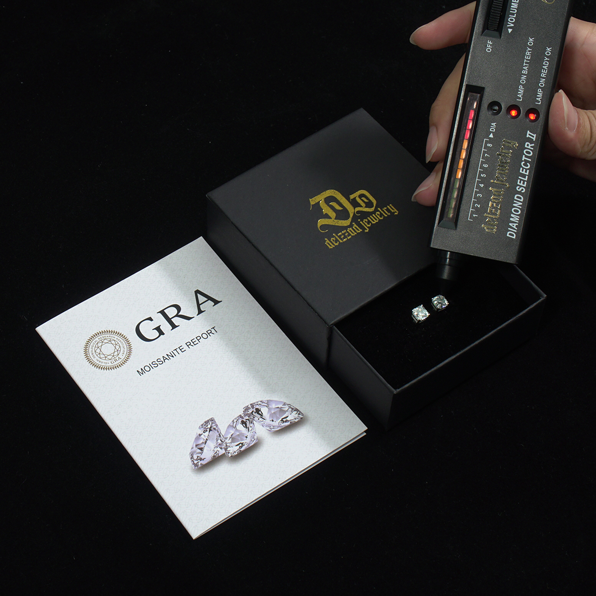 S925 Asscher Cut Synthetic Moissanite Prong Stud Earrings For Men Women