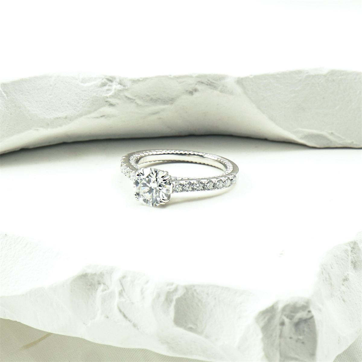 Lustre Ring Synthetic Moissanite Engagement Ring S925 Sterling Silver Moissanite Jewelry Perfect Gift