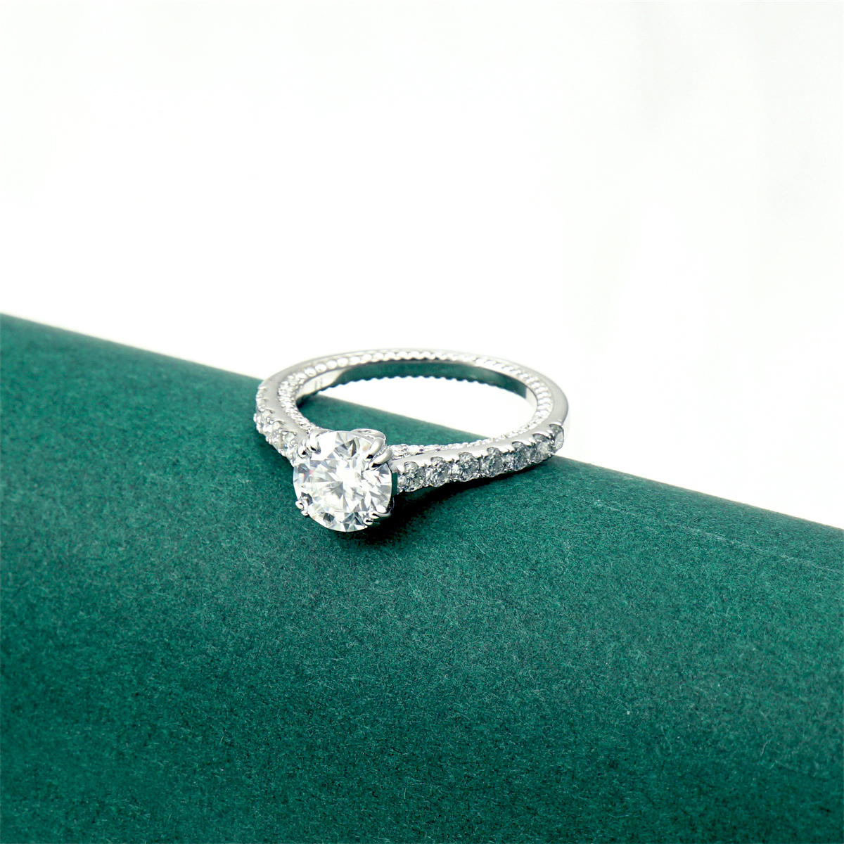 Lustre Ring Synthetic Moissanite Engagement Ring S925 Sterling Silver Moissanite Jewelry Perfect Gift