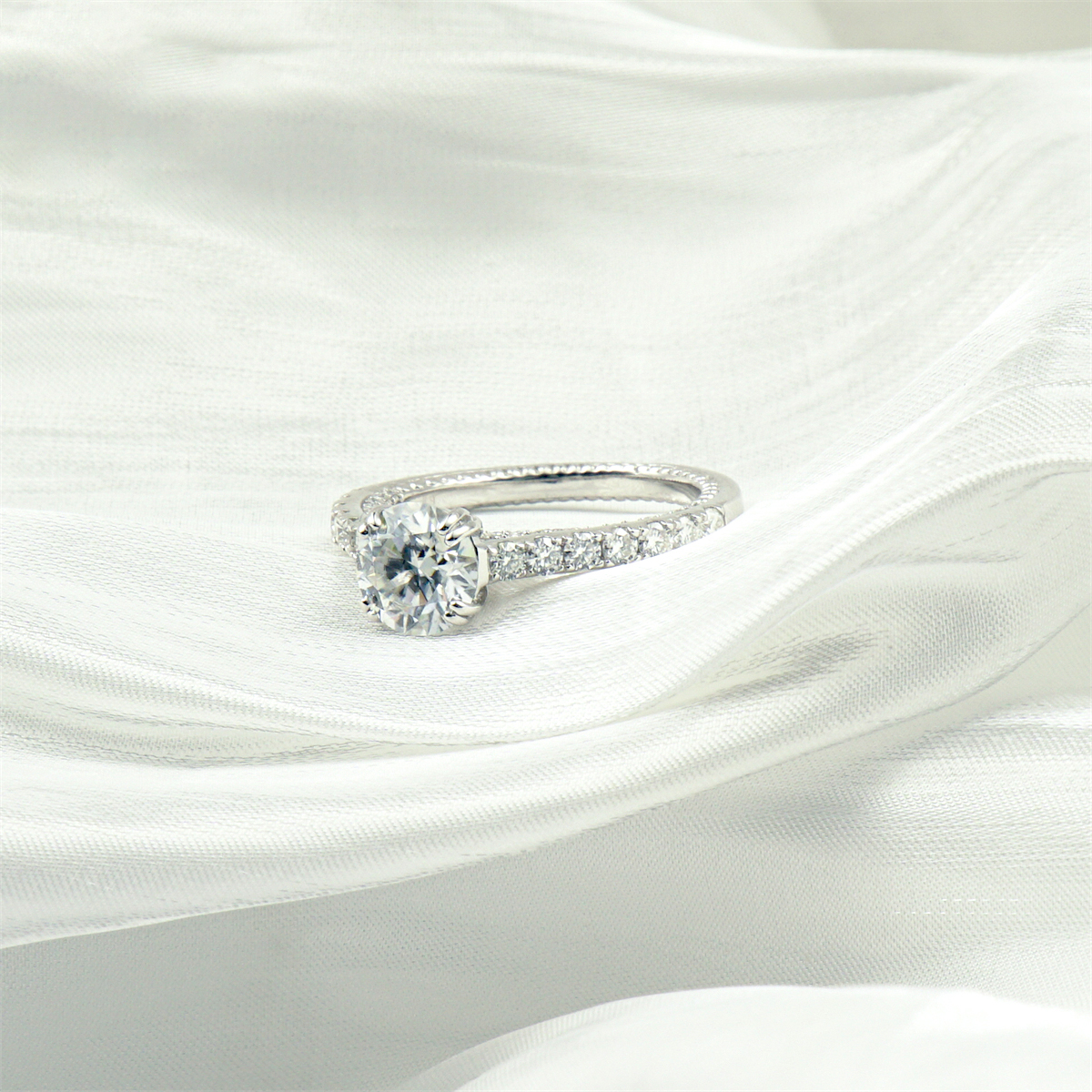 Lustre Ring Synthetic Moissanite Engagement Ring S925 Sterling Silver Moissanite Jewelry Perfect Gift