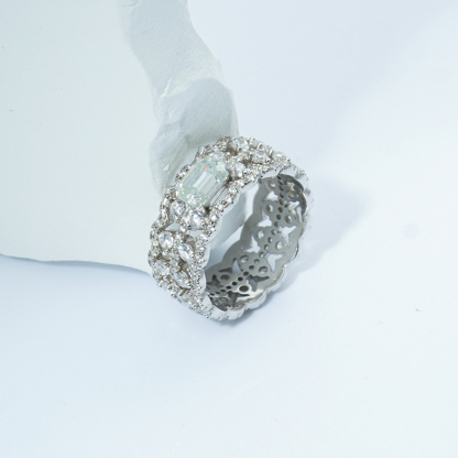 1ct Octagon Synthetic Moissanite Luxury Ring In 925 Sterling Silver