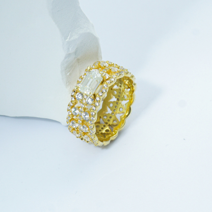 1ct Octagon Synthetic Moissanite Luxury Ring In 925 Sterling Silver