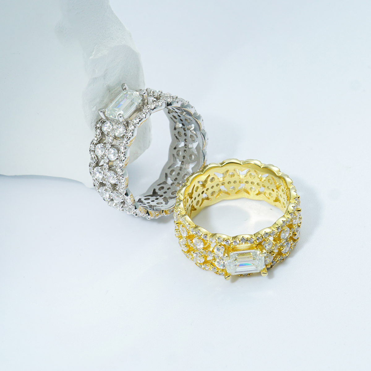 1ct Octagon Synthetic Moissanite Luxury Ring In 925 Sterling Silver