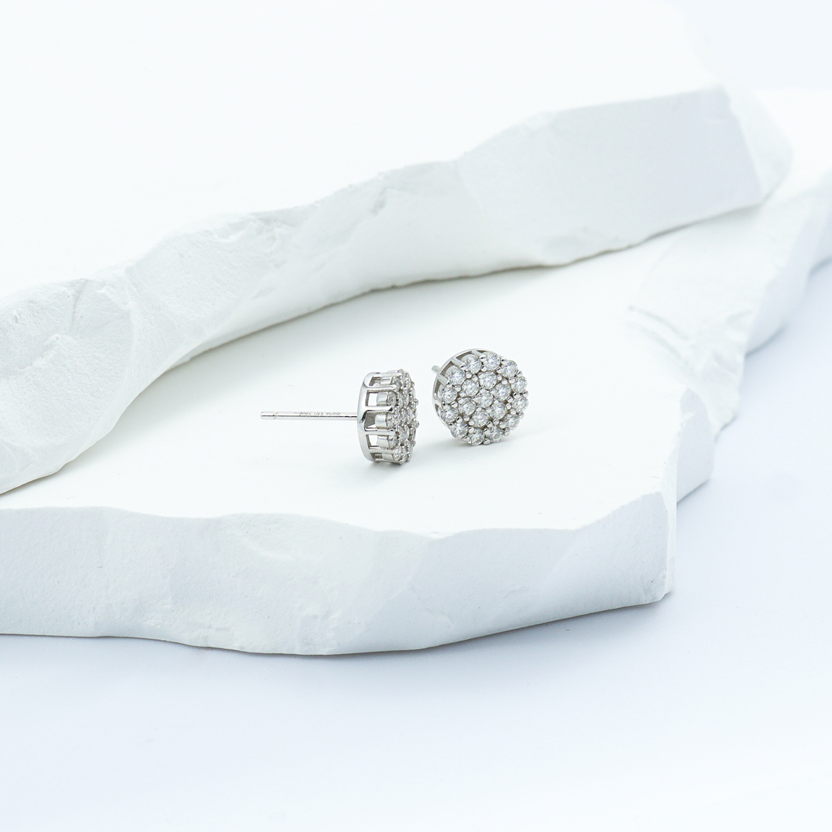 Iced Round Synthetic Moissanite Stud Earrings For Men Women Gift