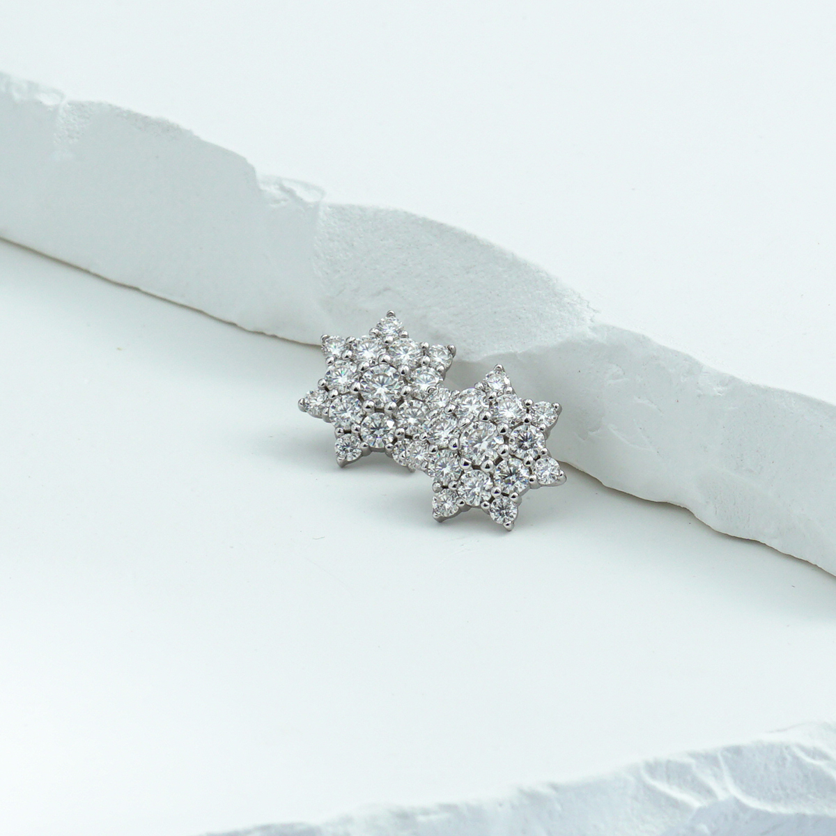 S925 Round Synthetic Moissanite Dazzling Star Cluster Studs Earrings Birthday Anniversary Gift Mother's Day Gifts for Men Women