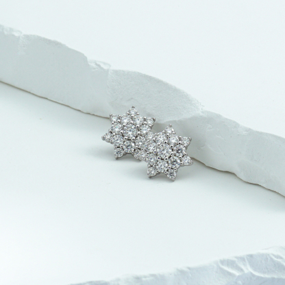 S925 Round Synthetic Moissanite Dazzling Star Cluster Studs Earrings Birthday Anniversary Gift Mother's Day Gifts for Men Women