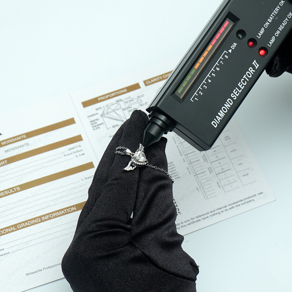 S925 HEART SYNTHETIC MOISSANITE ANGEL WING PENDANT NECKLACE