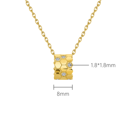 S925 Synthetic Moissanite Brillant Honeycombs Hexagon Necklace Birthday Anniversary Gift