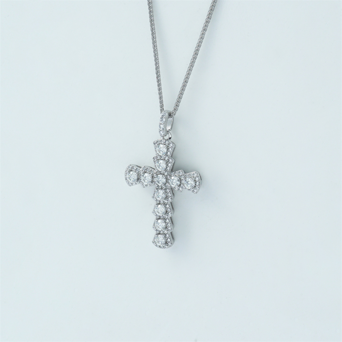 S925 Synthetic Moissanite Cross Necklace 18inches