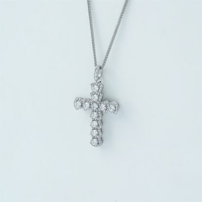 S925 Synthetic Moissanite Cross Necklace 18inches