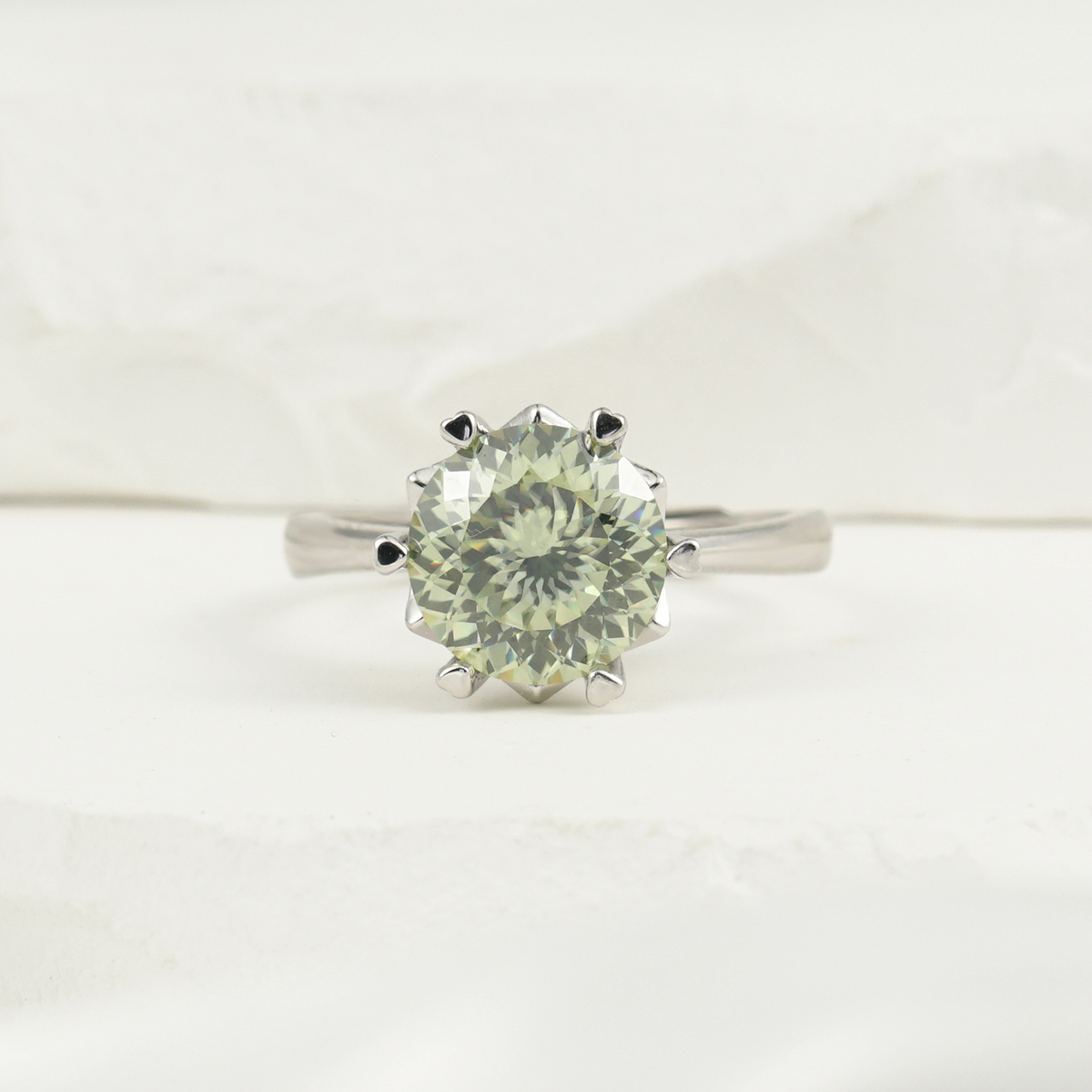 3ct Round Synthetic Moissanite Snow Ring S925