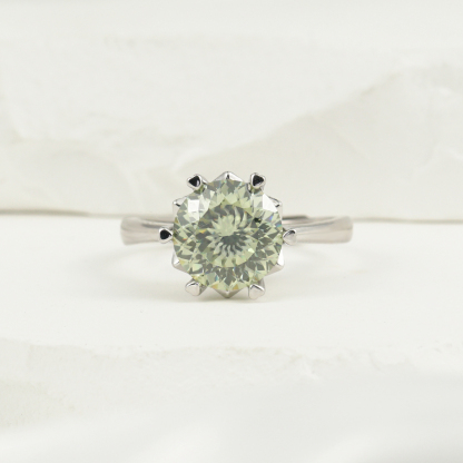 3ct Round Synthetic Moissanite Snow Ring S925