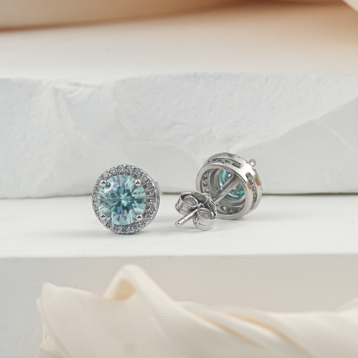 VVS Synthetic Moissanite Earrings S925 1ct*2