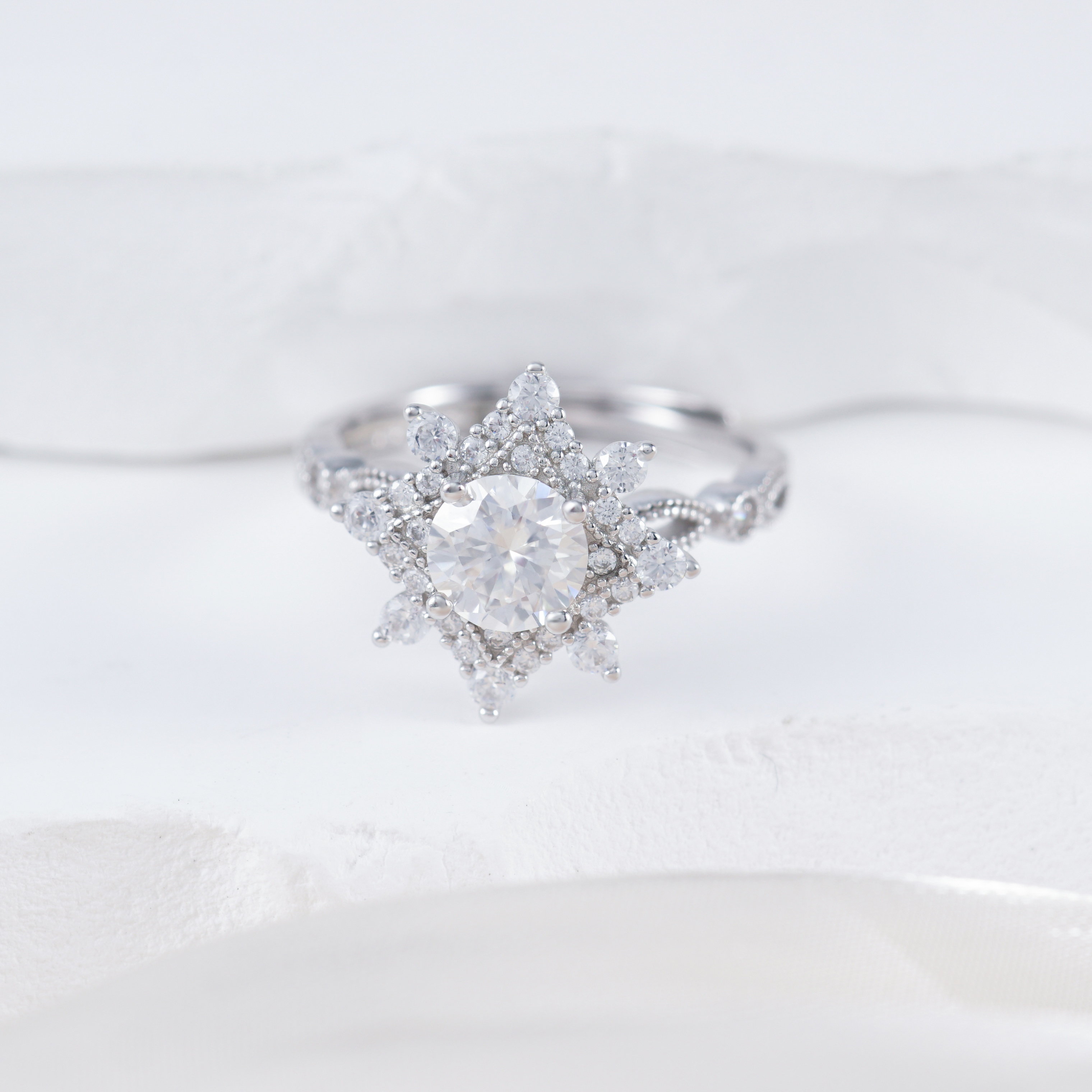 1ct Round Synthetic Moissanite Ring S925