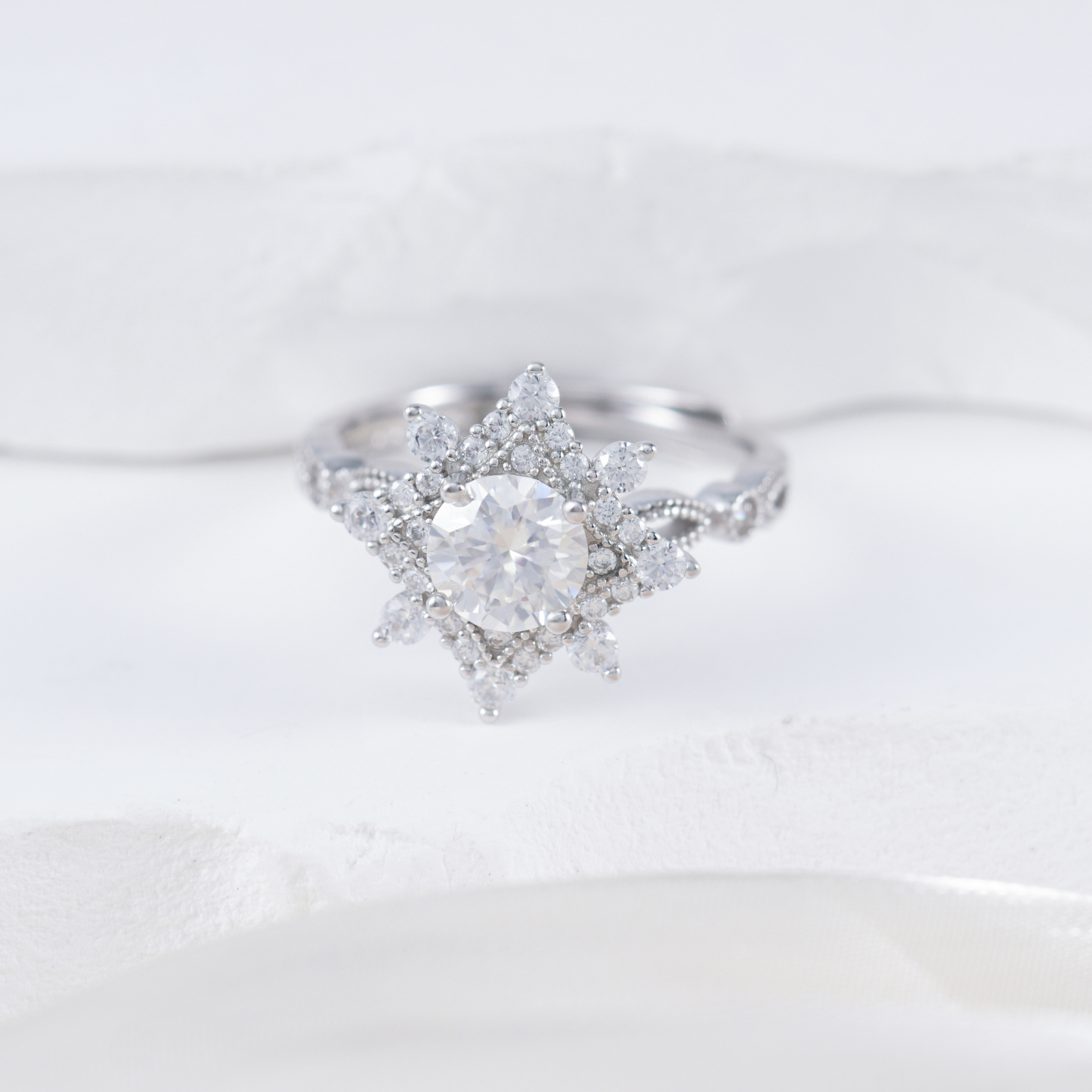 1ct Round Synthetic Moissanite Ring S925