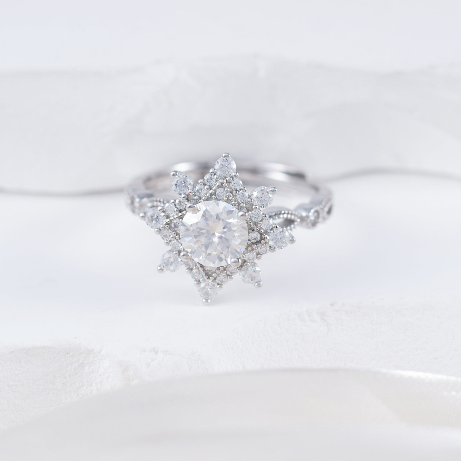 1ct Round Synthetic Moissanite Ring S925