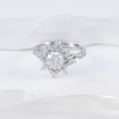 1ct Round Synthetic Moissanite Ring S925