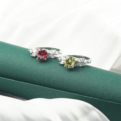 2ct Round Synthetic Moissanite Rose Ring S925