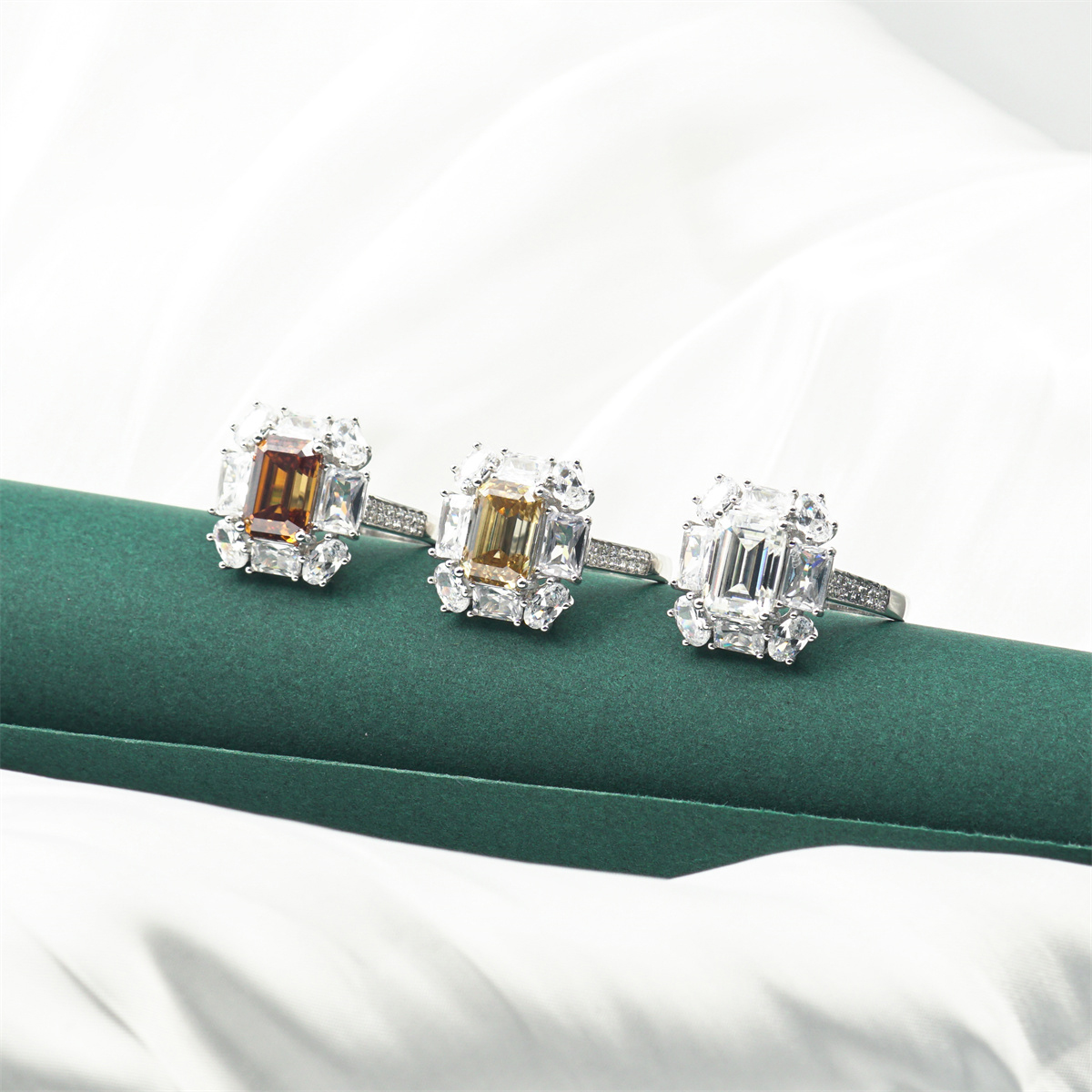 3.5ct Step Cut Synthetic Moissanite Ring S925