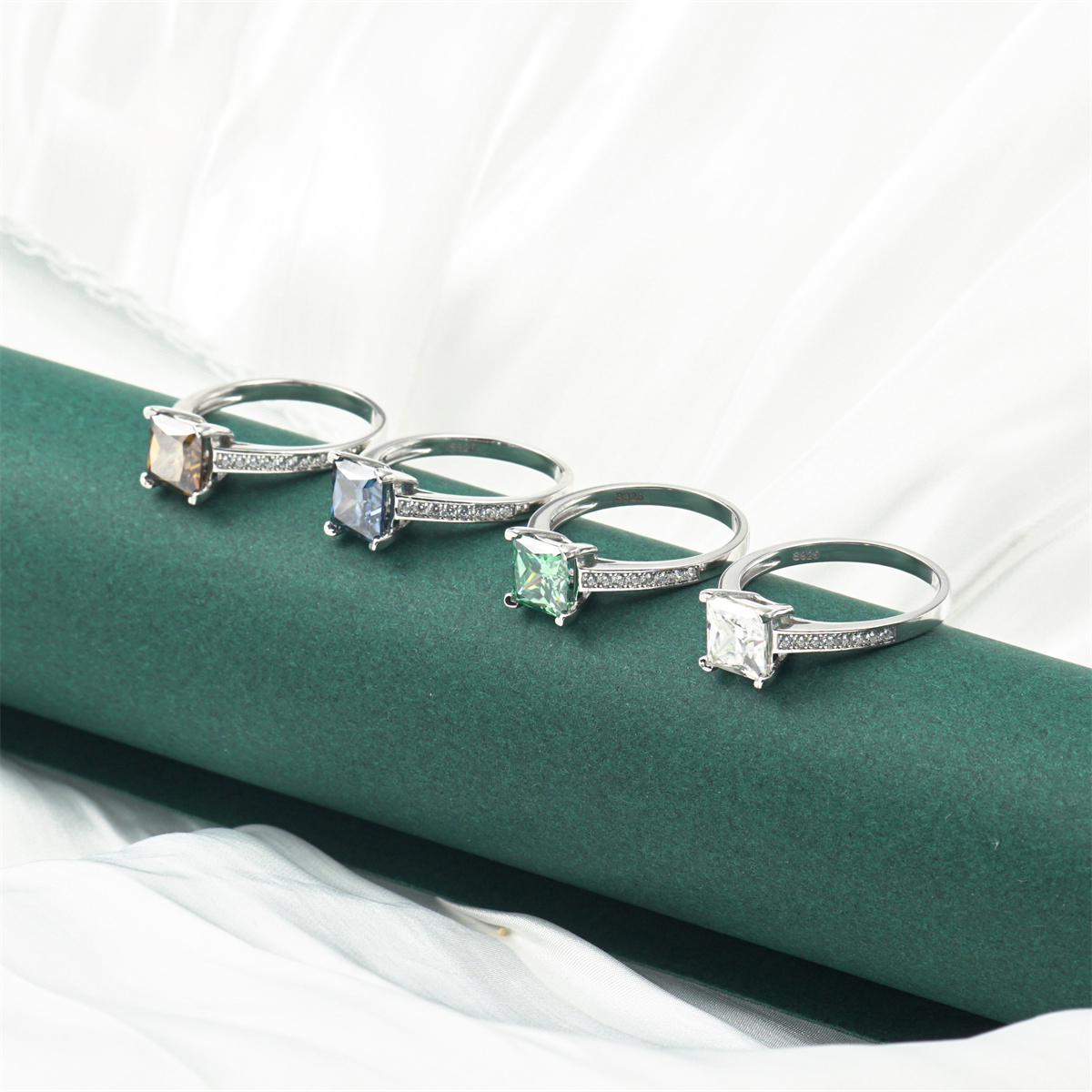 2ct S925 Princess Synthetic Moissanite Solitaire Ring