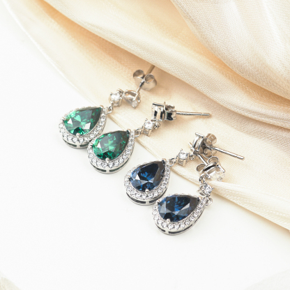 2ct Pear Synthetic Moissanite Teardrop-shaped Stud Earrings S925