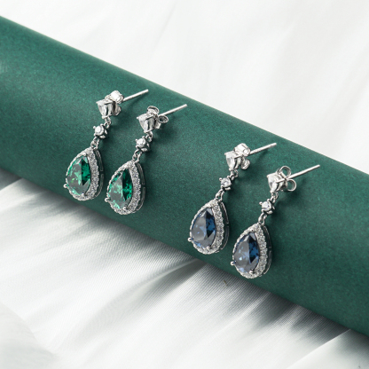 2ct Pear Synthetic Moissanite Teardrop-shaped Stud Earrings S925