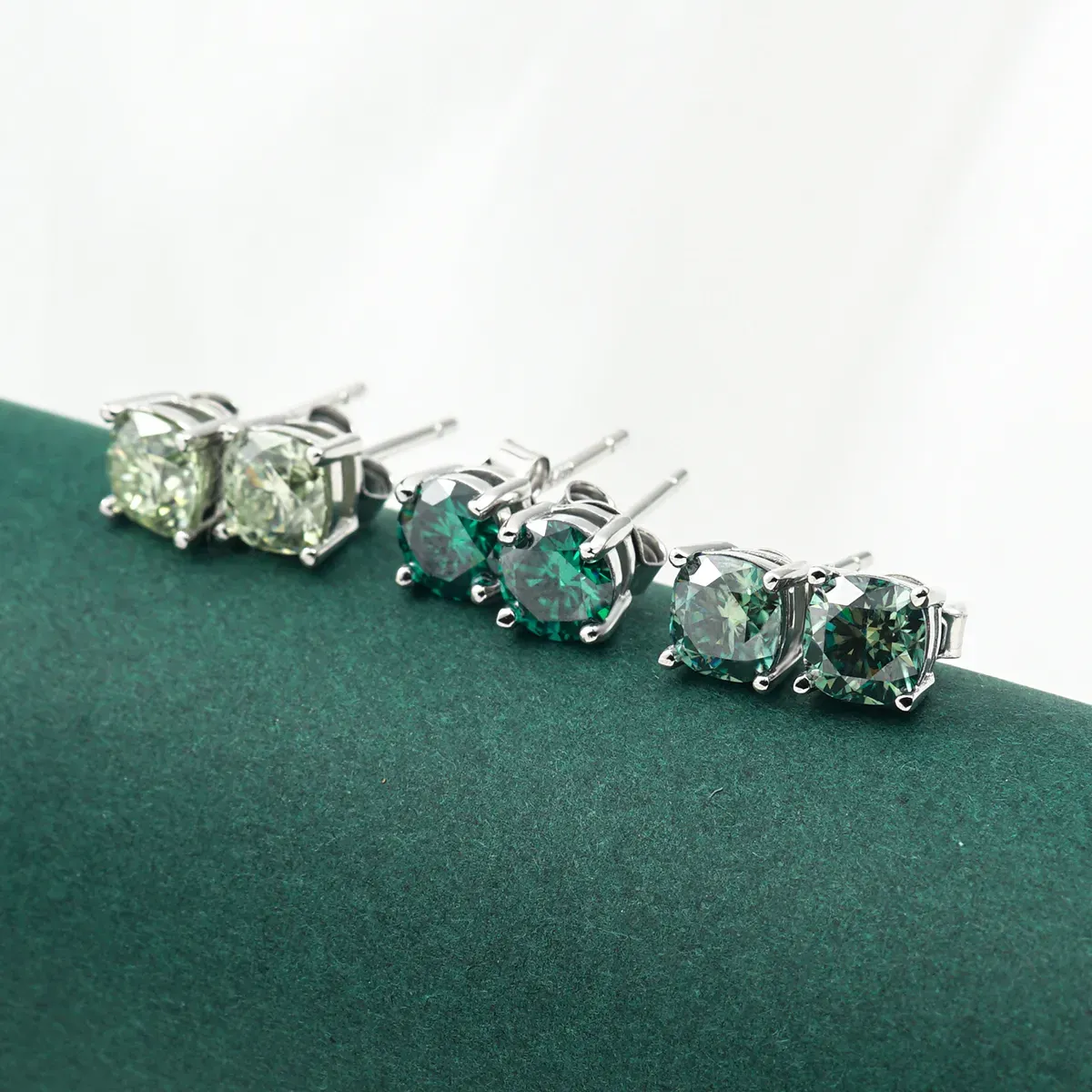 1ct Cushion Synthetic Moissanite Stud Earrings S925