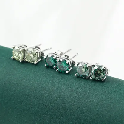 1ct Cushion Synthetic Moissanite Stud Earrings S925